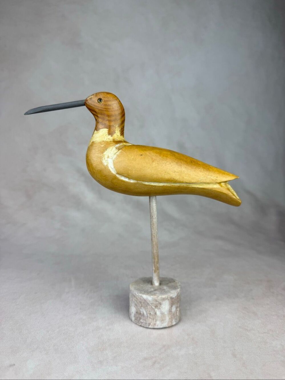 Vintage Wooden Carved Shorebird Decoy Style 8” Folk Art Primitive - Picture 7 of 12
